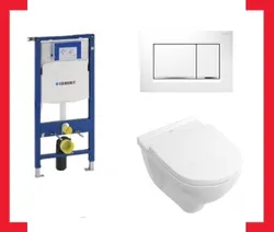 Wandwc, diep, open spoelrand, 36x56mm, wit, incl. spoelreservoir, softclose-bril en duwplaat